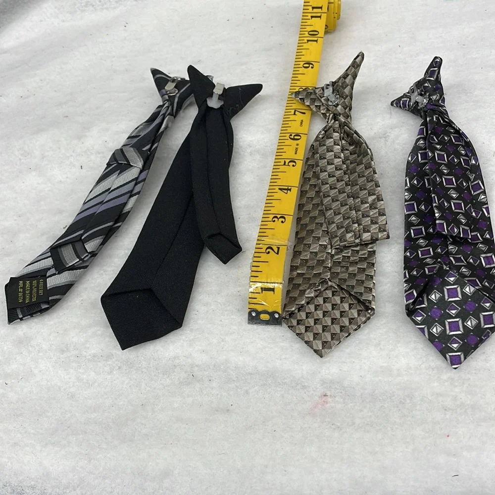 Lot of 4 baby clip on ties baby one size 8” long